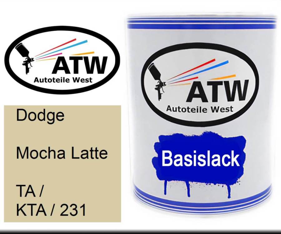 Dodge, Mocha Latte, TA / KTA / 231: 1L Lackdose, von ATW Autoteile West.
